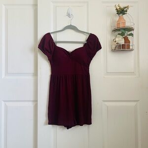 Free People Burgundy Romper